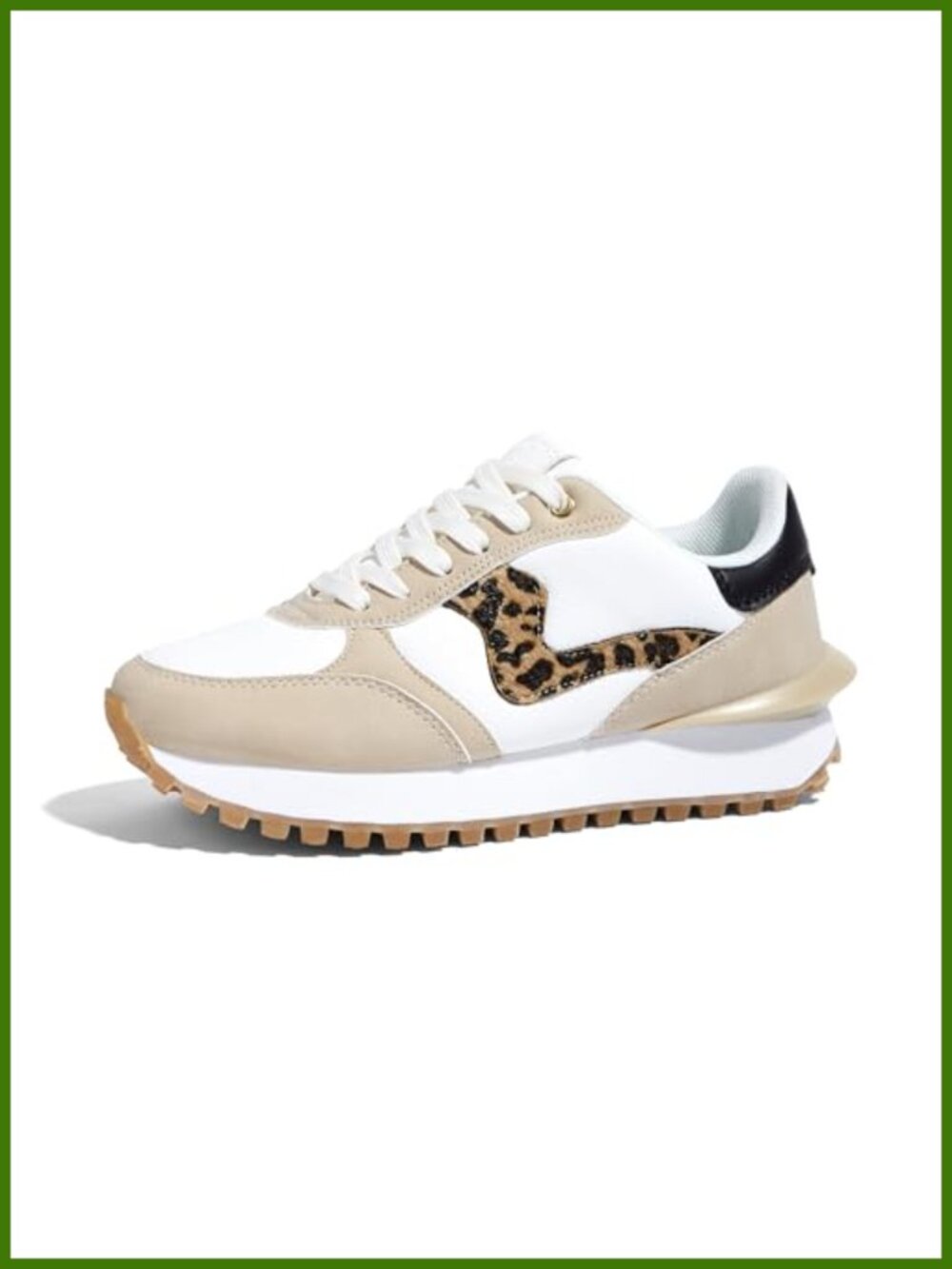 Platform Retro Walking Sneakers Faux Leather Memory Foam Slip Resistant